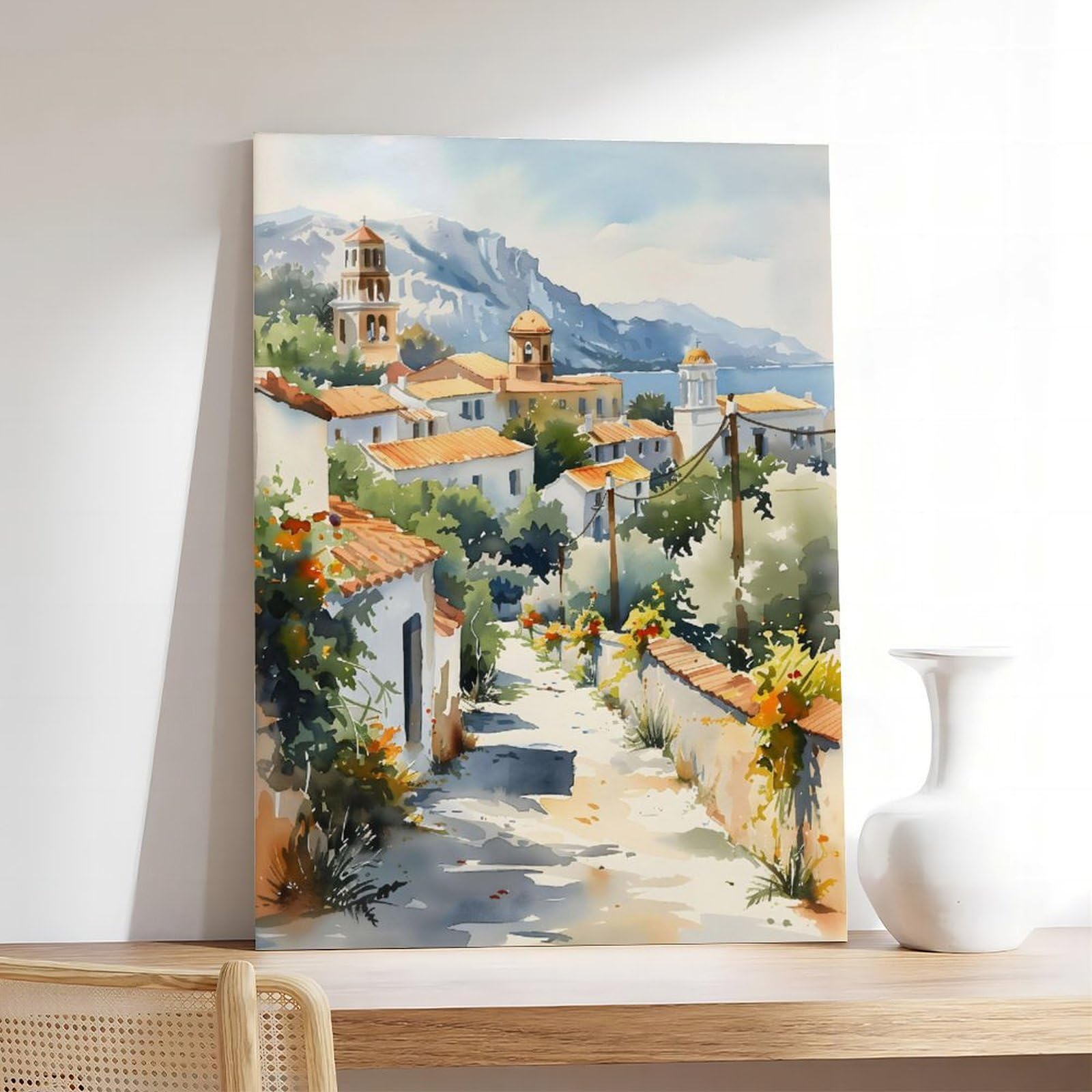 Amazon.com: ZJLAMZ Athens Watercolor Painting Greece Wall Art