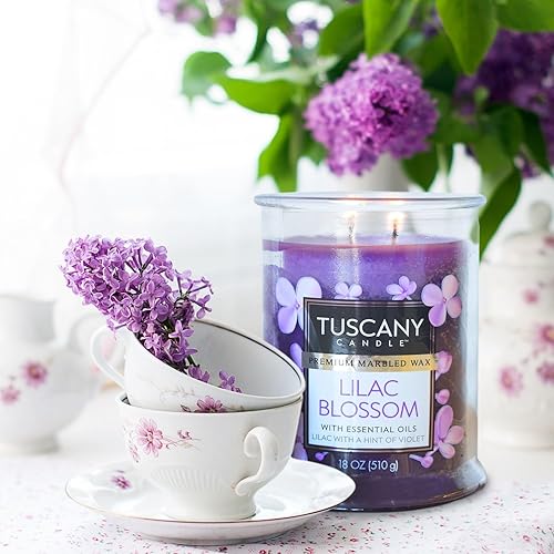 Miniatura 3 de Tuscany Candle Lilac Blossom - Vela perfumada en tarro de larga duración (18 onzas)