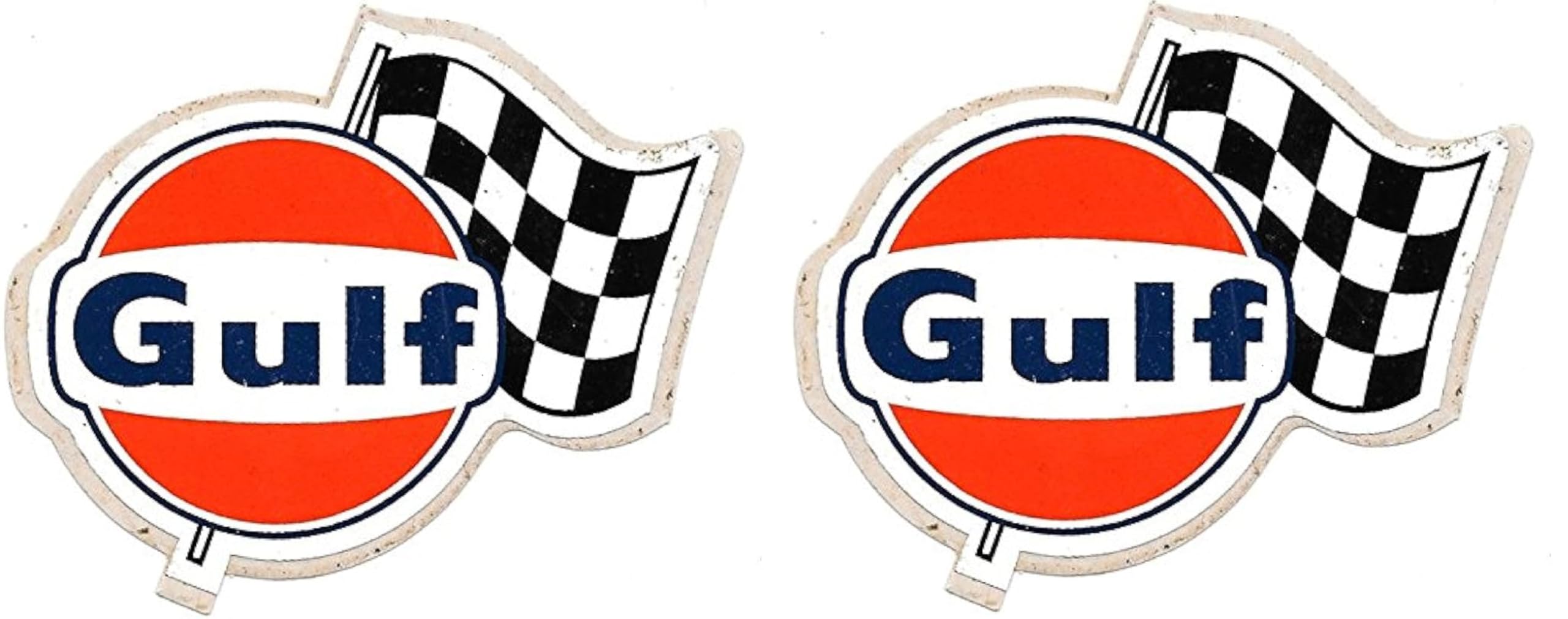 Gulf Racing Checkered Decal Vinyl Bumper Sticker 5"