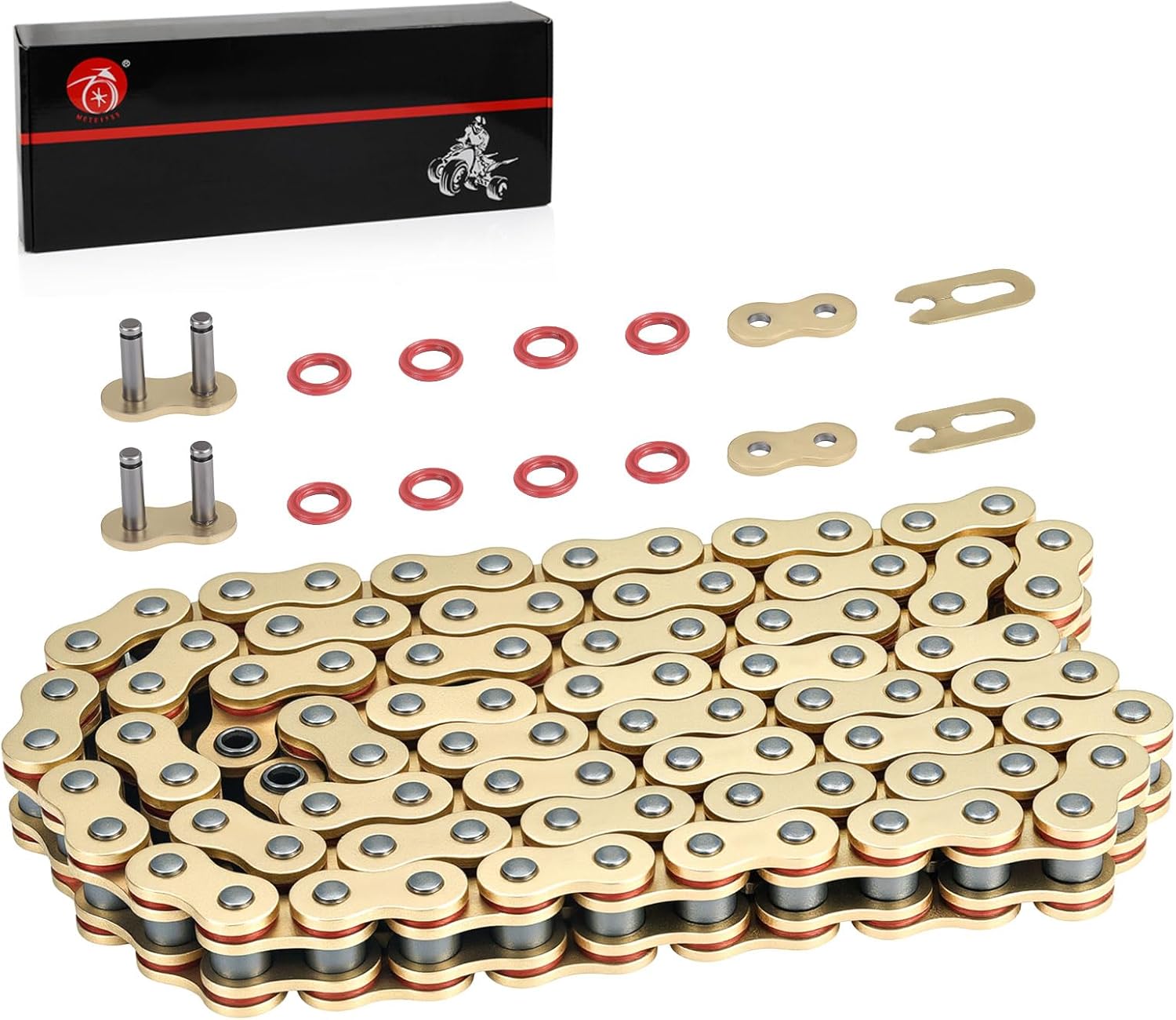 520V-X X-Ring 92 Link Drive Chain Compatible with Polaris Predator 500 For Yamaha Raptor 250 660 Blaster 200