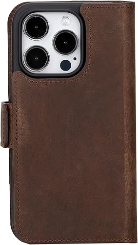 Miniatura 7 de Bayelon Cartera de cuero Cas para iPhone 15 Pro - Funda con tapa abatible, funda tipo cartera para iPhone 15 Pro, funda tipo folio, cartera