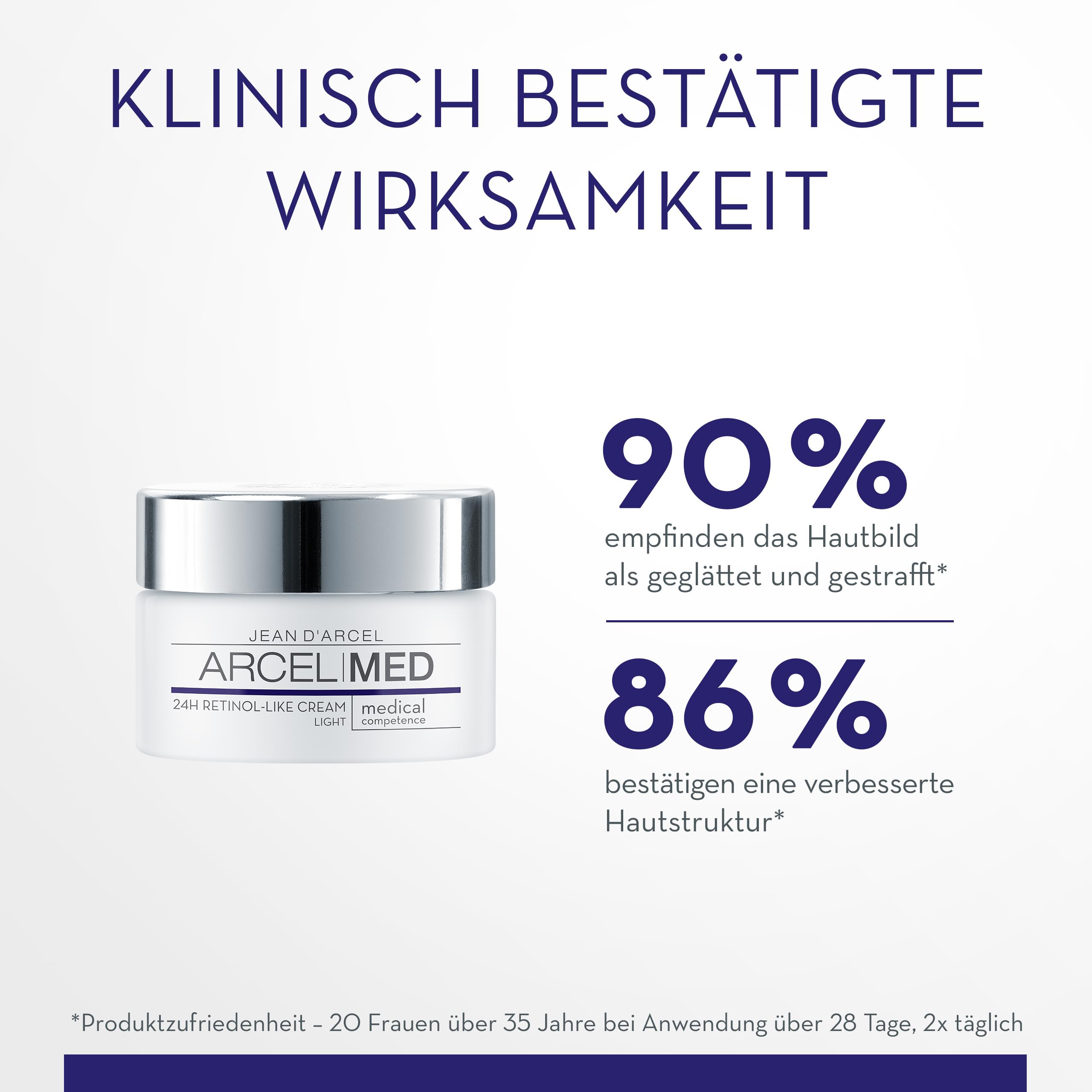 JEAN D'ARCEL ARCELMED Straffende Anti-Aging 24h Gesichtscreme - 24h Retinol-like Cream light 50 ml - Reduziert Falten - Strafft Konturen & - Durchfeuchtet das Gesicht