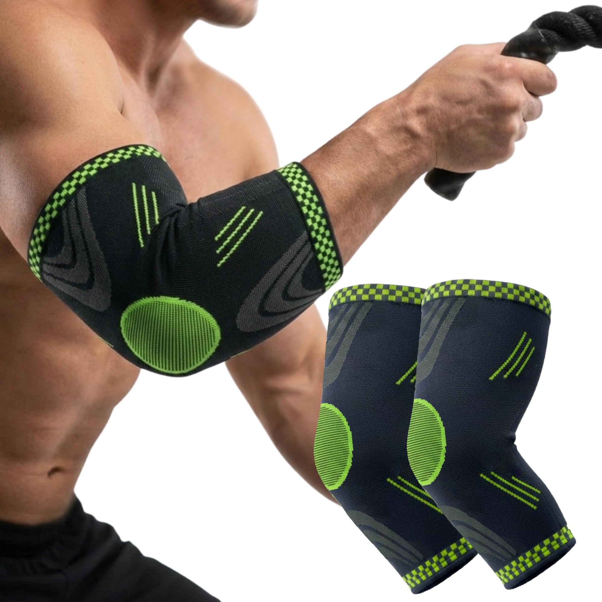 BIONFIT Elbow Support Sleeve Pair for Men & Women | Compression Elbow Brace for Gym, Weightlifting, Tennis & Pain Relief | Breathable Anti-Slip Elbow Support-picture-26