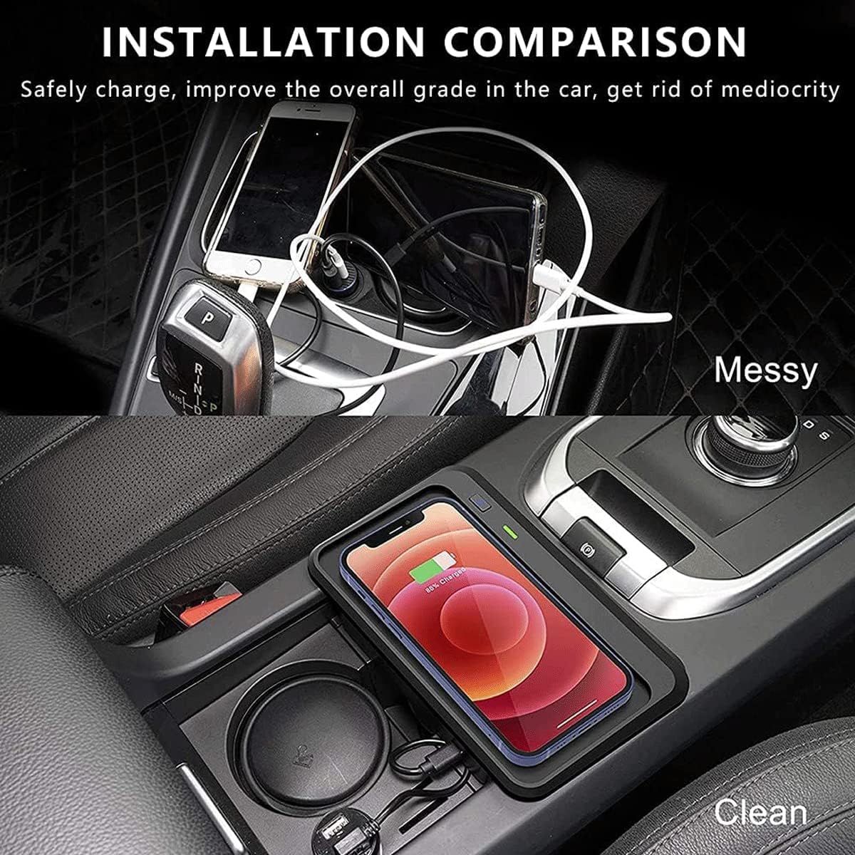 mobile phone charging boardfor discovery sport 2015 2019 wireless car charger center console accessory panel 10w qi fast charging phone charger pad