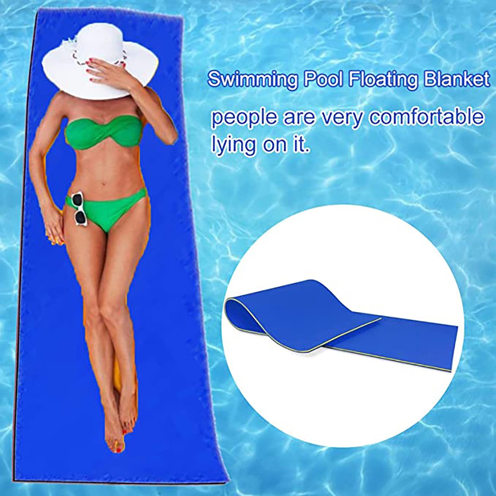 Tappetino Galleggiante per Acqua, materassino Galleggiante per Lago, Oceano, Spiaggia, 3 Strati di Schiuma Portatile per attività acquatiche e Relax
