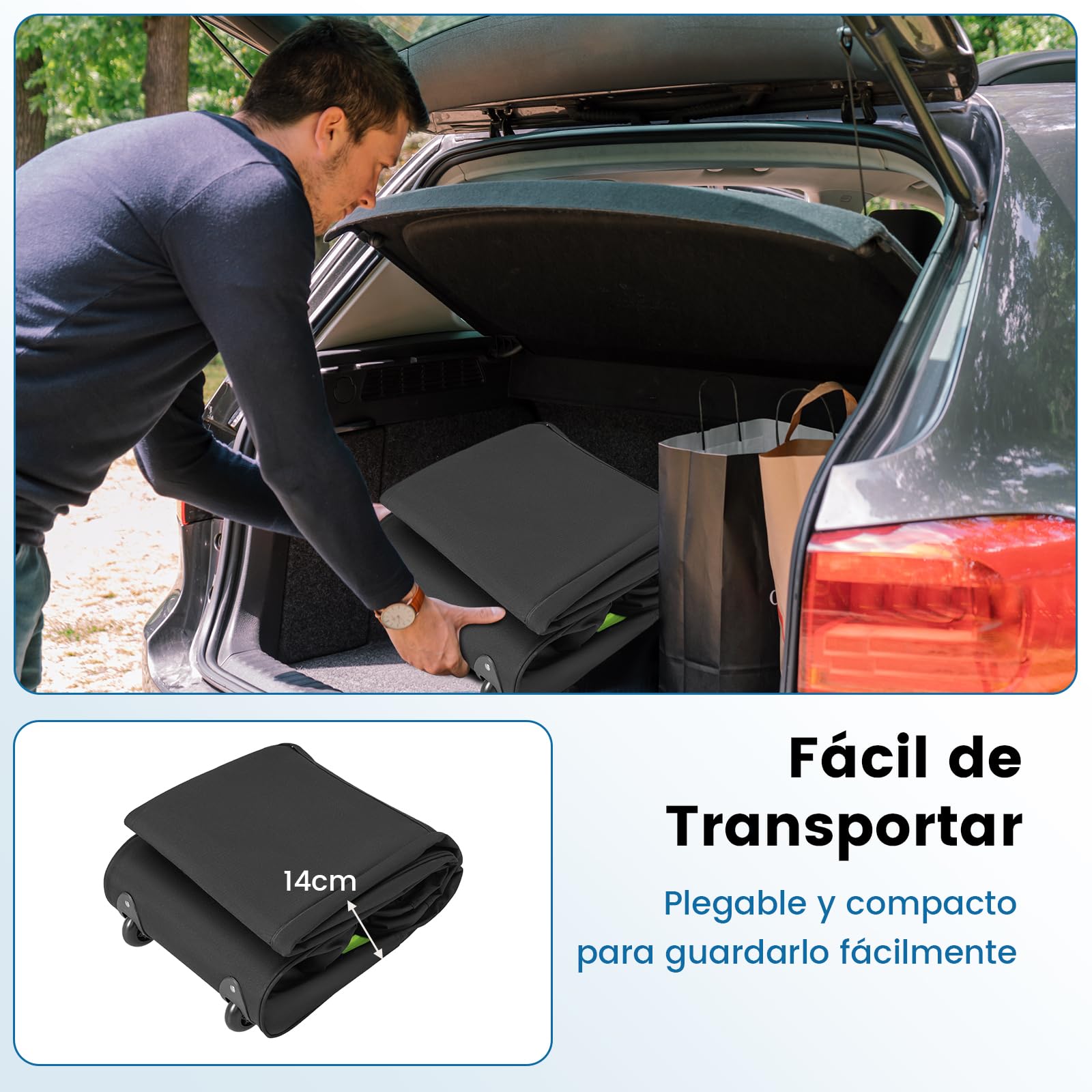 GYMAX Bolsa de Viaje para Golf con Ruedas, Funda de Viaje para Golf Portátil con Bolsa de Almacenamiento y Cremallera, Tela Oxford Resistente al Desgaste e Impermeable, Negro