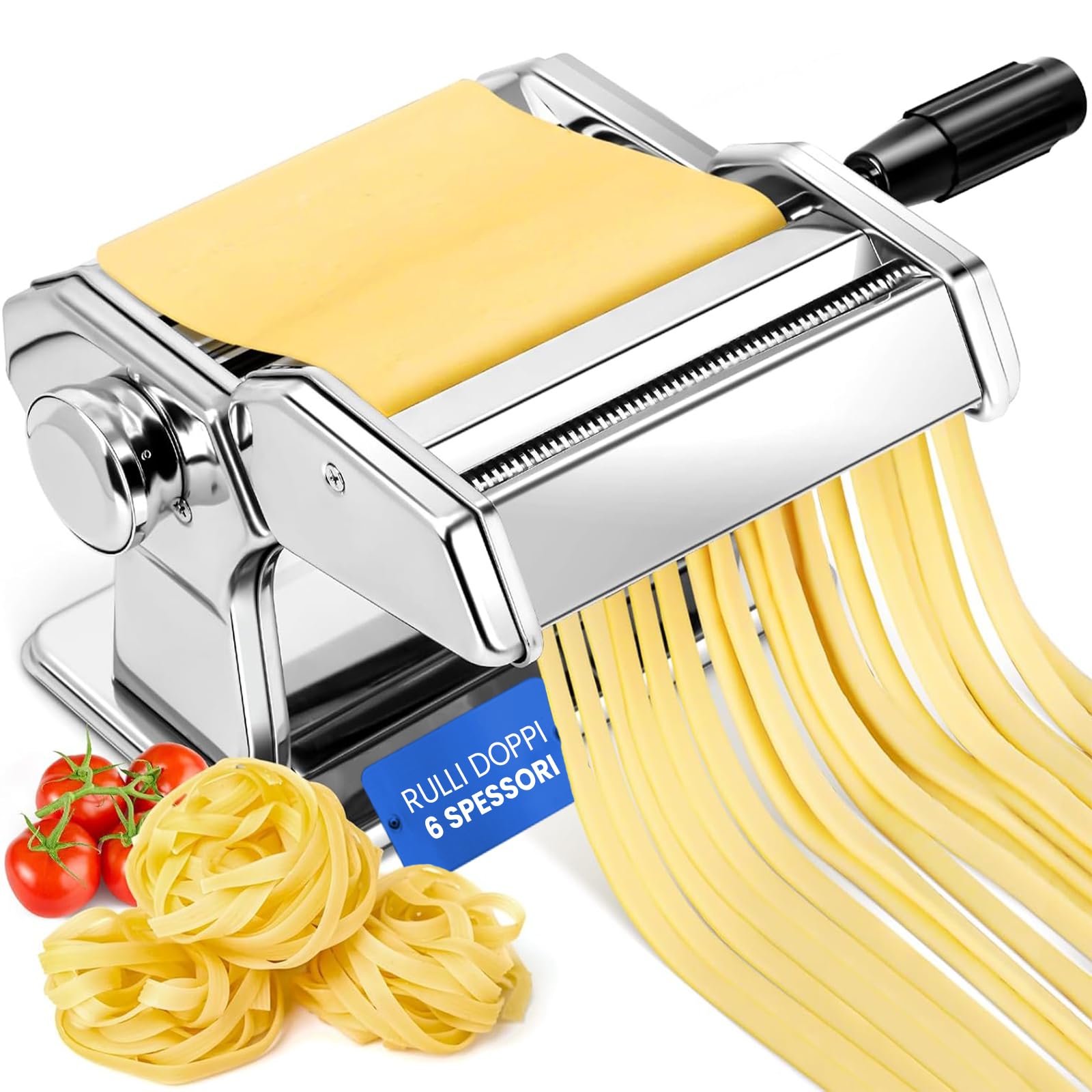 Machine manuelle de pâte en acier laminoir réglable pour tagliatelles