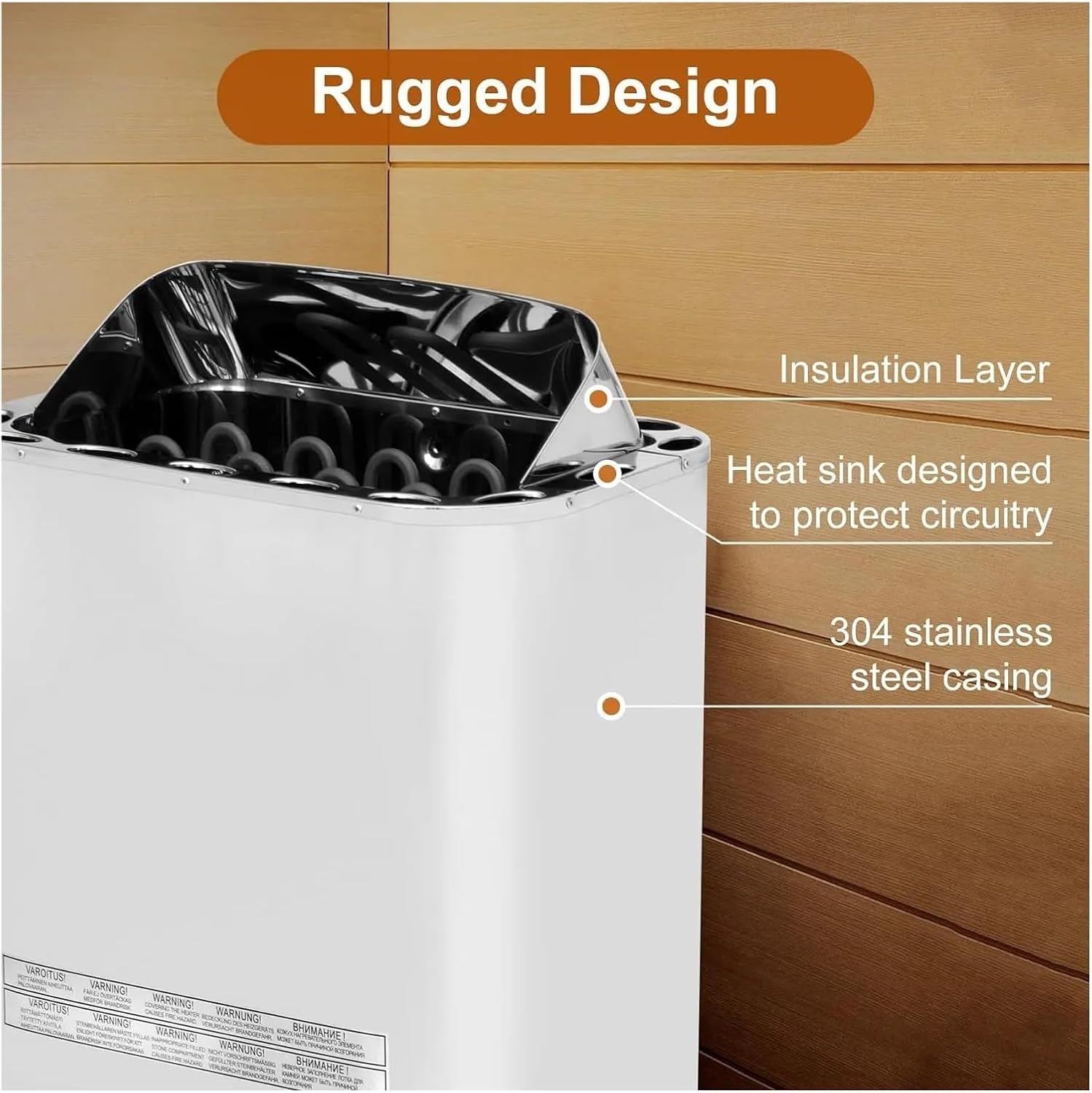 蒸し器 8KW ステンレス鋼インナーコントローラーサウナストーブドライスチームスパ電気ミニサウナヒーター 【サウナルームテントバスサ】 加熱温度と時間を調