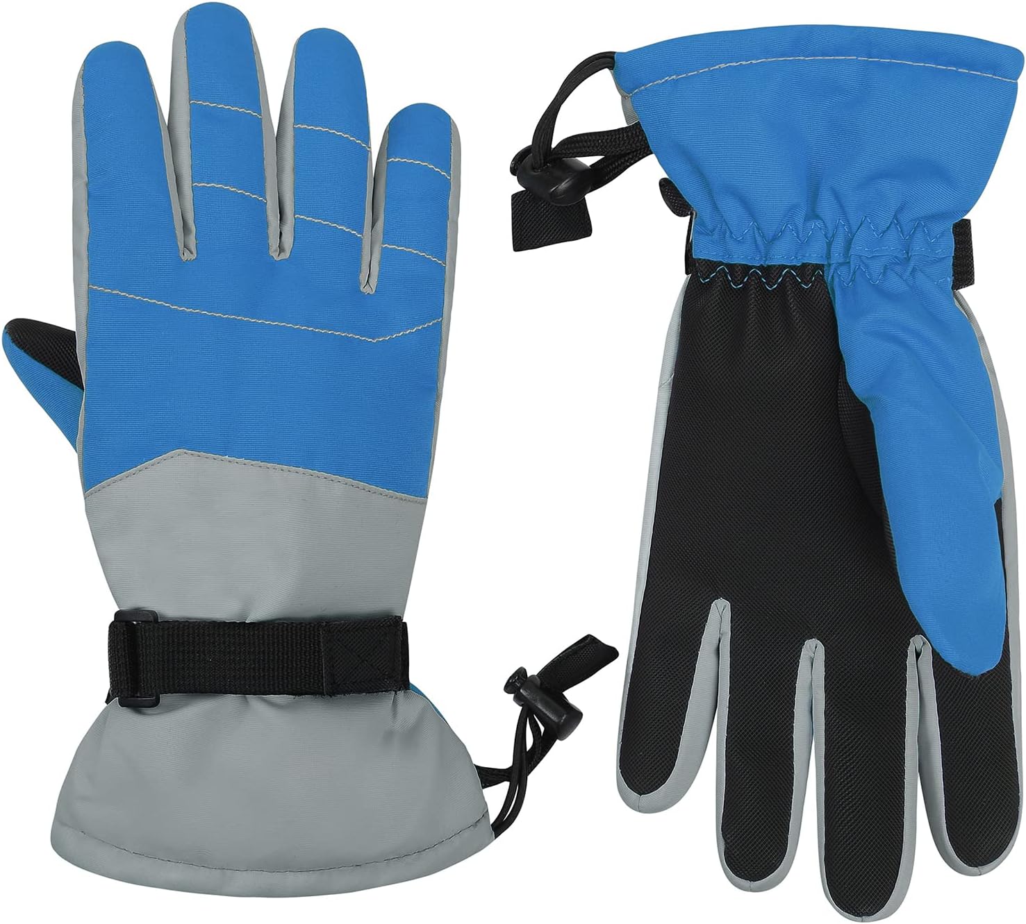 American Trends Kids Waterproof Winter Gloves with Zip Pocket Snow Ski Gloves Boys Girls Toddler Touchscreen Snowboard Gloves - Image 2