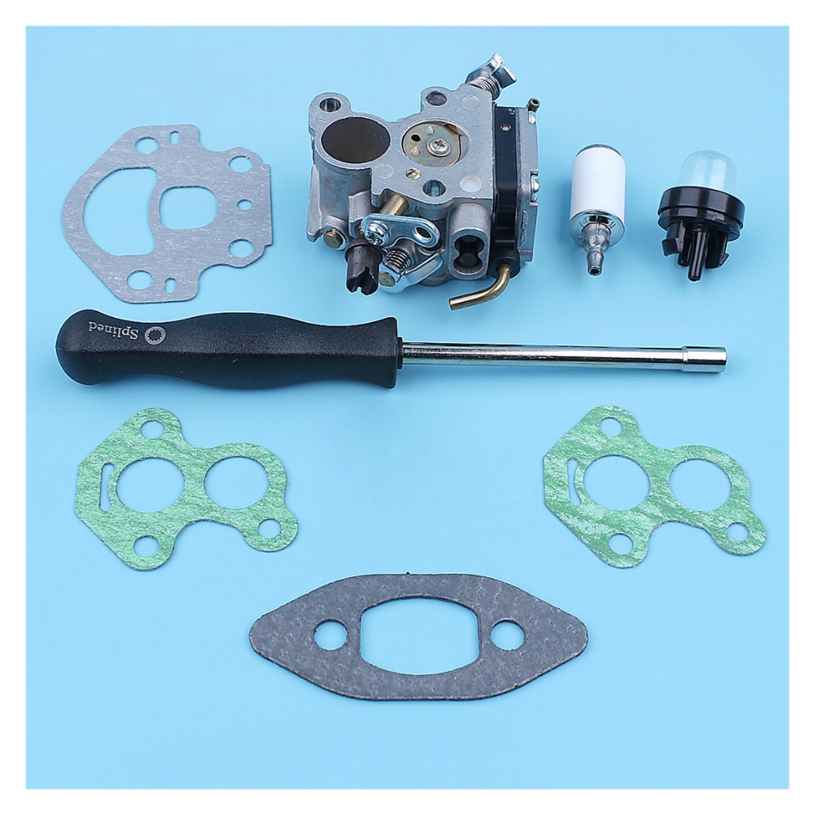 Kit de junta herramienta ajuste destornillador carburador for McCULLOCH CS340 CS380 CS 340, bombilla imprimación motosierra, pieza repuesto filtro combustible