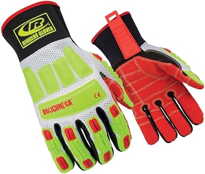 Ringers Gloves R-298 Roughneck Vented, Heavy Duty Impact Glove, Breathable Vented Mesh, CE Level 3 Cut Protection, Large