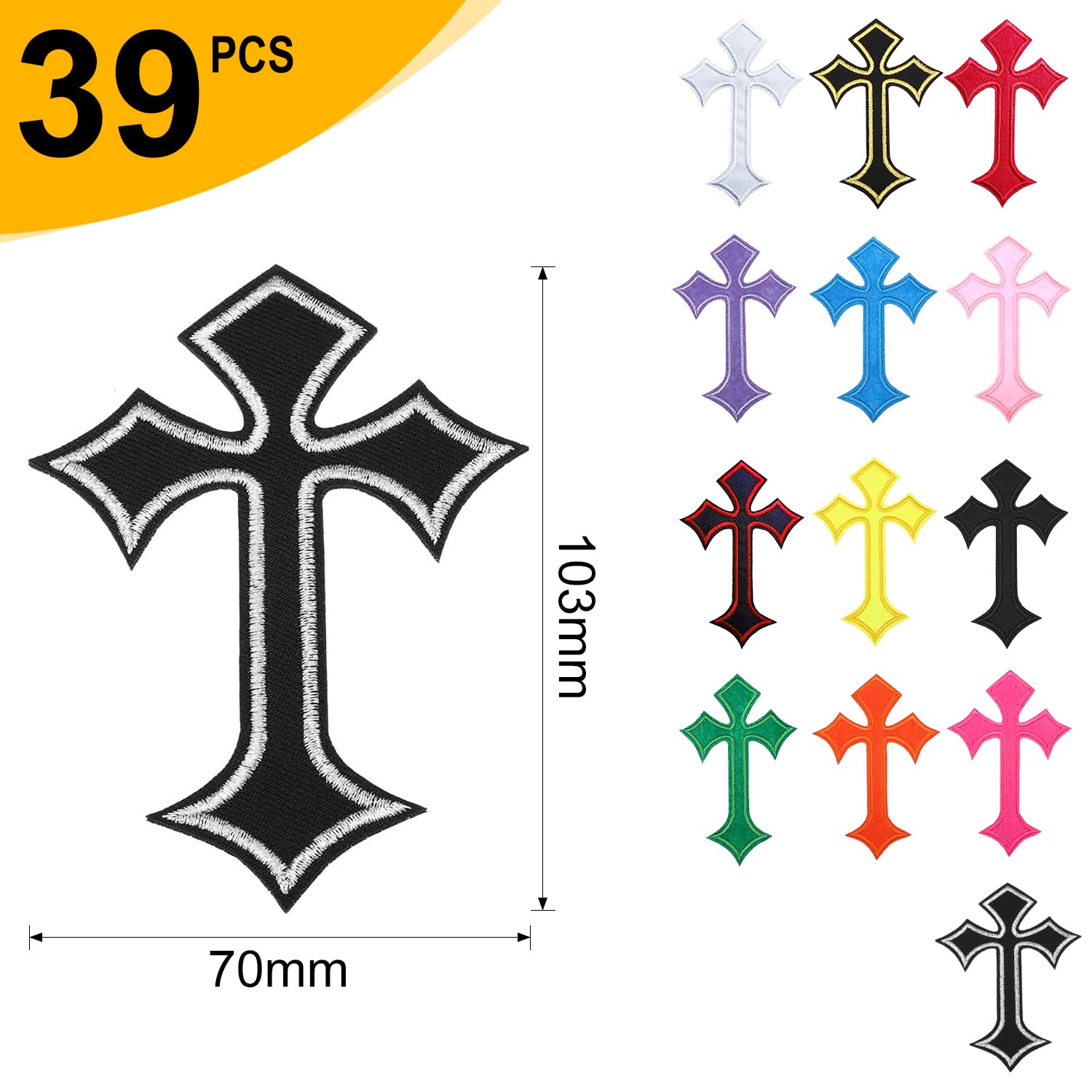 10 Toppe Ricamate A Forma Di Croce, Colorate, Da Stirare O Cucire, Ideali Per Riparazione E Decorazione Fai Da Te Di Jeans, Giacche, Zaini