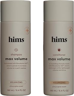 Hims Max Volume Shampoo & Conditioner Pack - Volumizing Shampoo and Conditioner for Men - Citrus Spice - Men's Natural Shampoo & Conditioner - 2 x 6.4 fl oz Bottles
