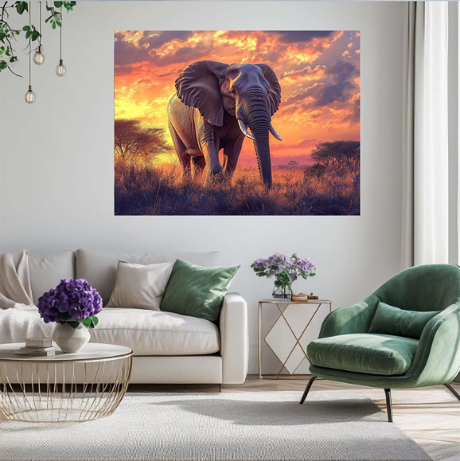Puzzle Elefant Puzzle 3000 Teile Wiese Puzzles Erwachsene mit Geschenkbox, DIY Groß Holzpuzzle für Erwachsene, Geschicklichkeitsspiel für Die Ganze Familie Geschenke für Frauen 81 x 122 cm -1229y
