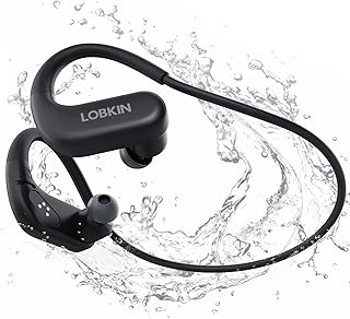 LOBKIN Waterproof Earbuds for Swimming, Bone Conduction Headphones IPX8 Open Ear Headphones 8GB Memory Bluetooth 5.4 Wireless 8H Playtime in Ear Underwater Sport Earphones for Running,Swimming