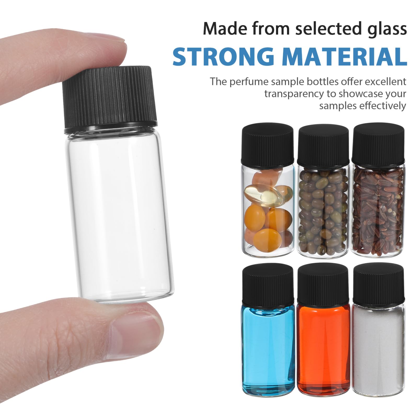 Botellas de Vidrio de Muestra 10ml, 50 Unidades, Vacías