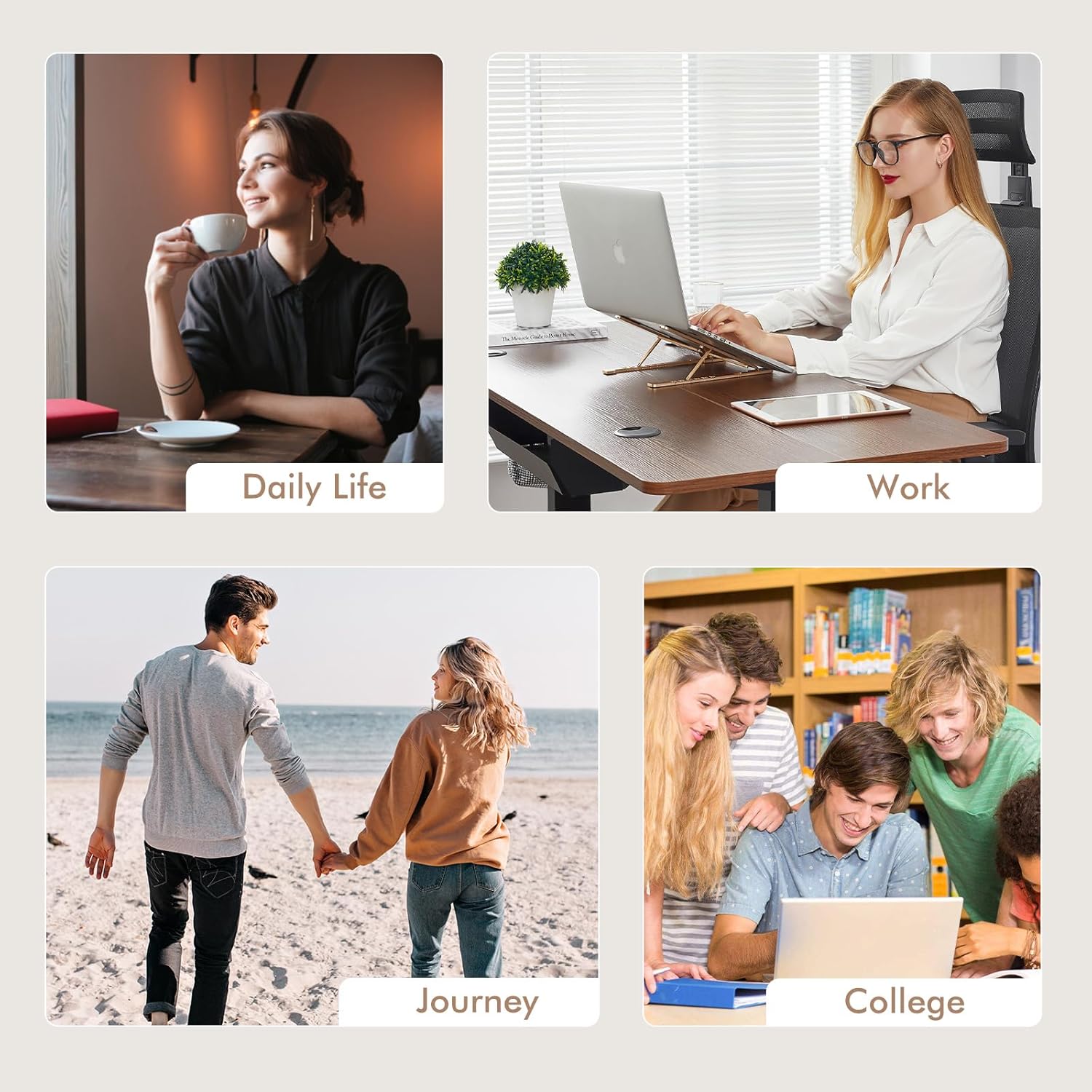 GOLF SUPAGS Travel Laptop Backpack for Women Airline Approved for Work College Travel Multi-Functional Casual Daypack Teacher Nurse Bags Fits 15.6 Inch Notebook (Apricot) - Image 7