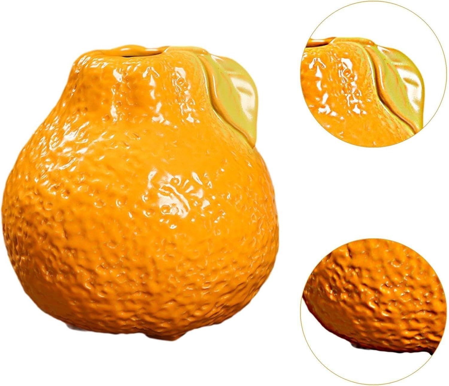 Fenteer Vase de propagation en forme de fruit en céramique pour bureau, salon, cheminée séchée (orange)
