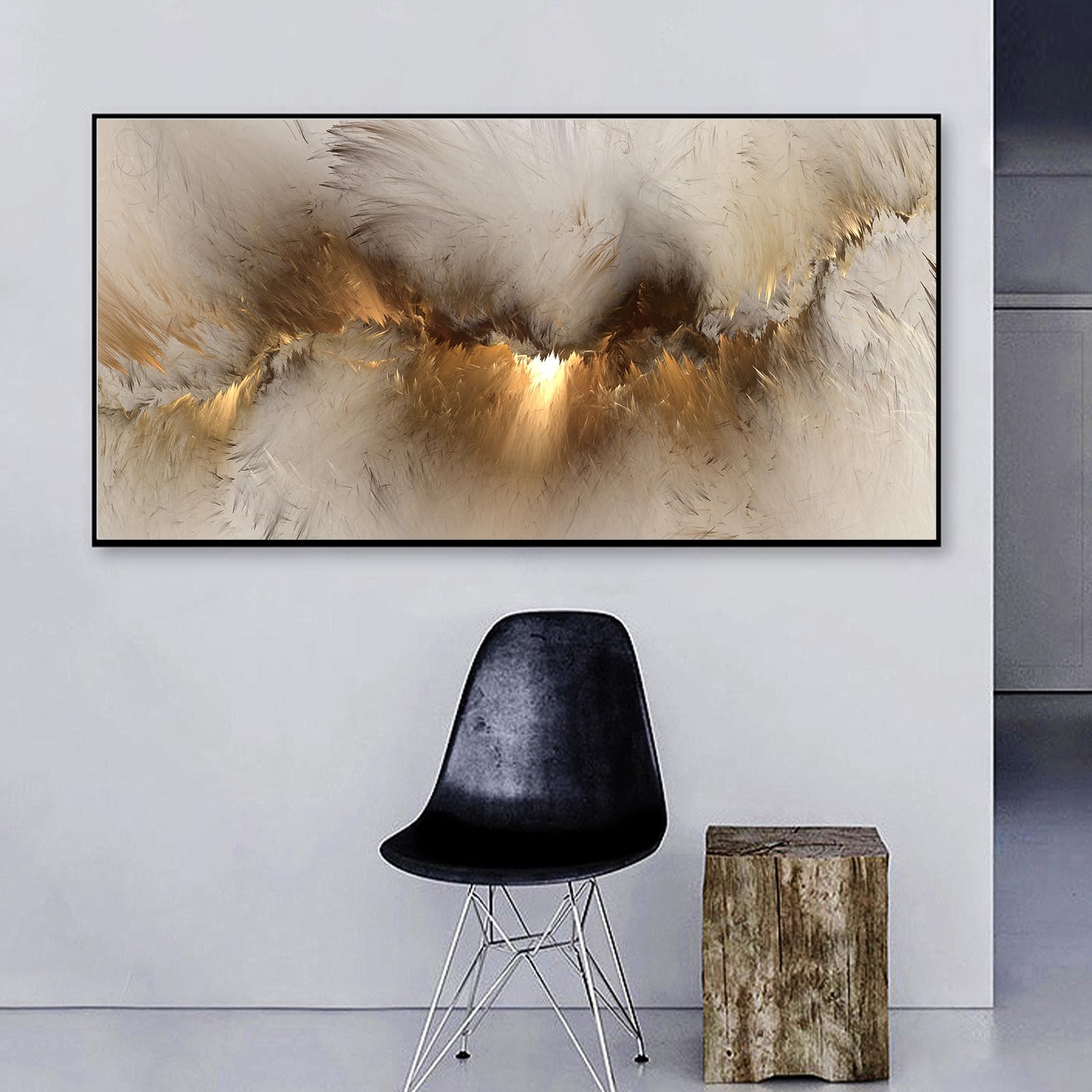IUNTWEIE Abstract Pictures Modern Abstract Art Colourful Aurora Picture on Canvas Abstract Pictures Wall Picture Living Room Decoration Without Frame (style-2.50 x 100 cm)