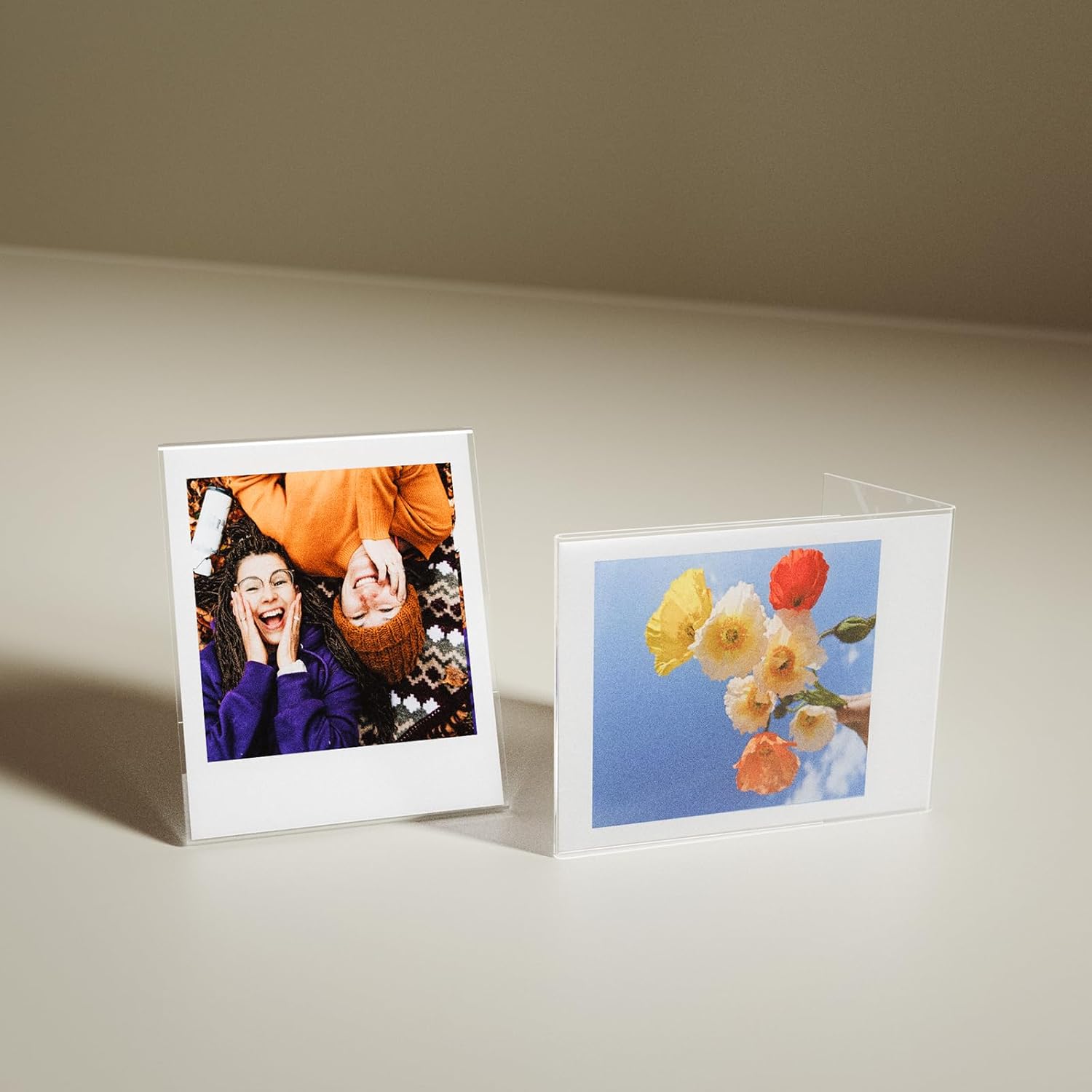 2.9x3.4 Inch Mini Photo Frame Holder for Fujifilm Instax Square SQ40 SQ1 SQ6 SQ10 SQ20 SP-3 Instant Films, Acrylic Picture Frame for Fuji Square SQ Films, Desk Mini Photo Display (10 Packs)