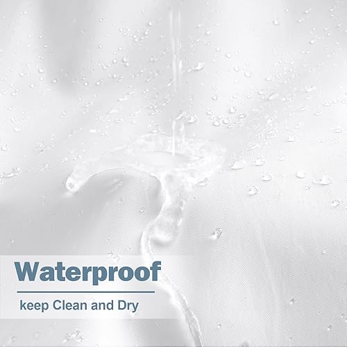 Miniatura 3 de UFRIDAY Cortina de ducha blanca de 72 x 66 pulgadas, tela de hotel, lavable a máquina, forro impermeable, repelente al agua, cortina de ducha