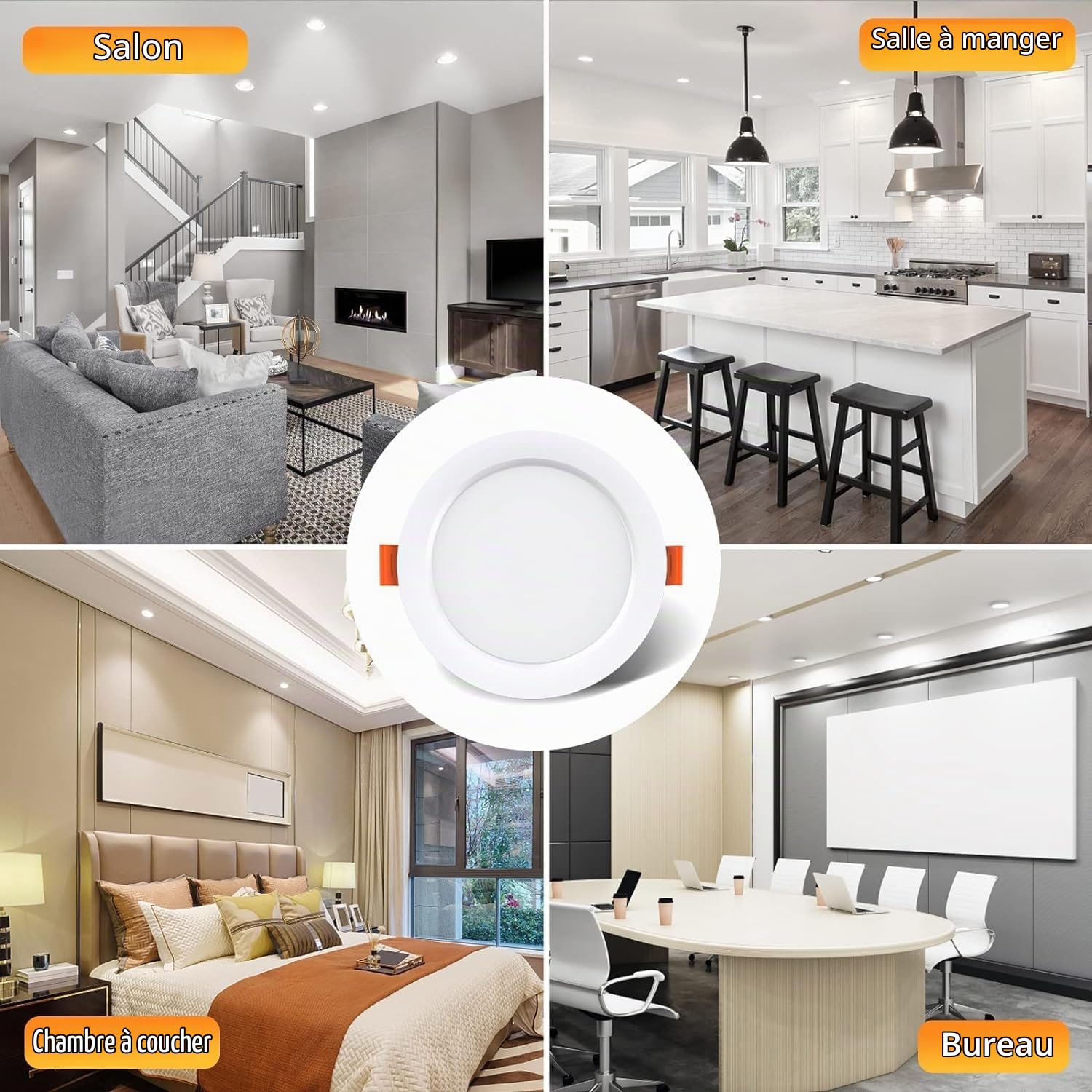 OUILA Spot LED Encastrable Lot de 10, 5W 500Lumen Equivalent 50W Incandescence, 4000K Blanc Spot Led Extra Plat Pour Salle de Bain Cuisine Salon Couloir