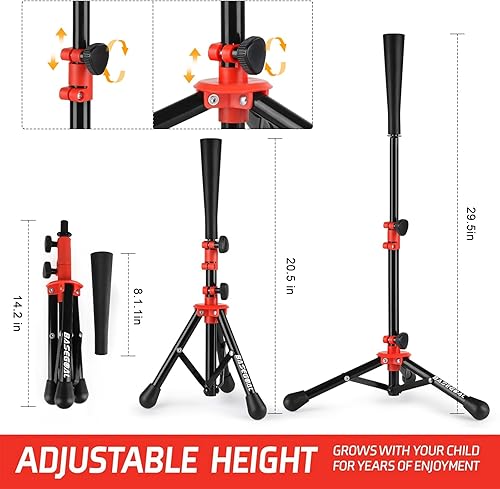 Miniatura 3 de BaseGoal Baseball Tee for Kids,Batting Tee,Softball Tee,Youth Hitting Tee,Teeball Tee,Travel Tee,Easy Adjustable Height