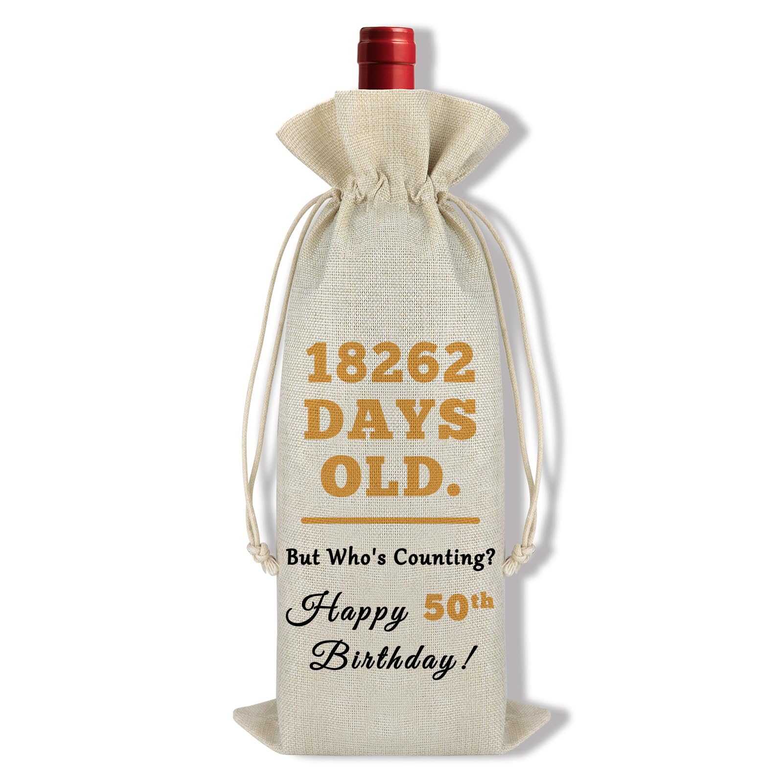 50th Birthday Wine Bag Gifts for Women Men Happy 50th Birthday Party Decorations Wine Bottle Bag 50 Years Old Birthday Gifts for Friends Mum Dad Sister Brother Husband Wife Colleague
