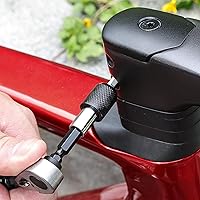 Vista 7 de Kit de herramientas para bicicleta, kit de reparación de bicicletas, juego de mini llaves de trinquete con 10 brocas, destornillador de trinquete