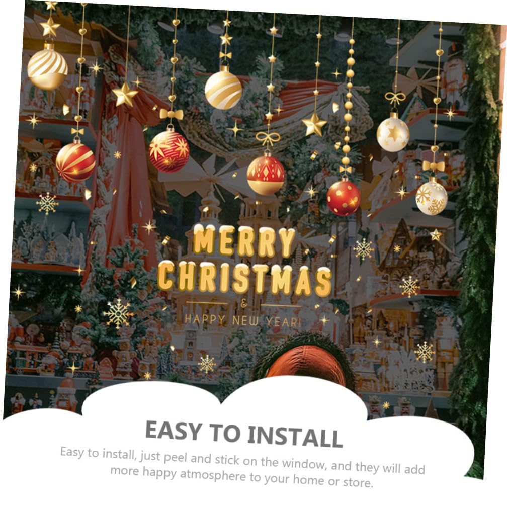 TOPBATHY 20 Hojas Pegatinas navideñas calcomanías navideñas para ventanas vacaciones pegatinas de pared adornos navideños christmas stickers decoración ventana se aferra para navidad
