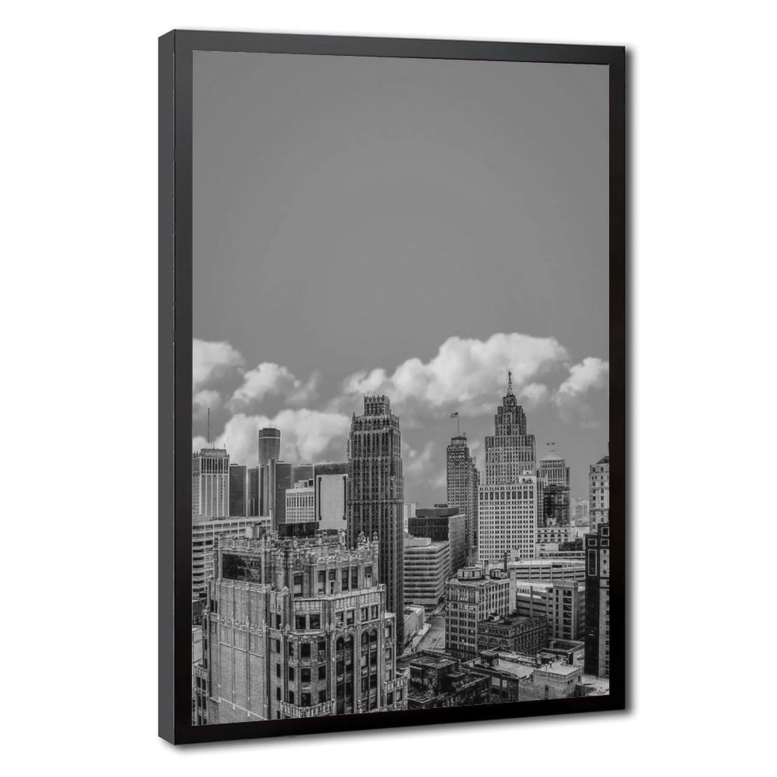 Bareronor Detroit Skyline (2) Canvas Poster Bedroom Decor Landscape Office Room Decor Gift 20" L X 30" W