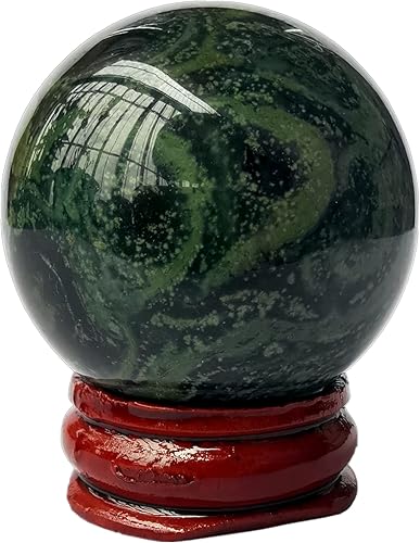 Vista 44 de Escultura de esfera de adivinación de cristal curativo de piedra lunar de 1.575 pulgadas, bola de piedras preciosas, Feng Shui Chakra Aura Piedra