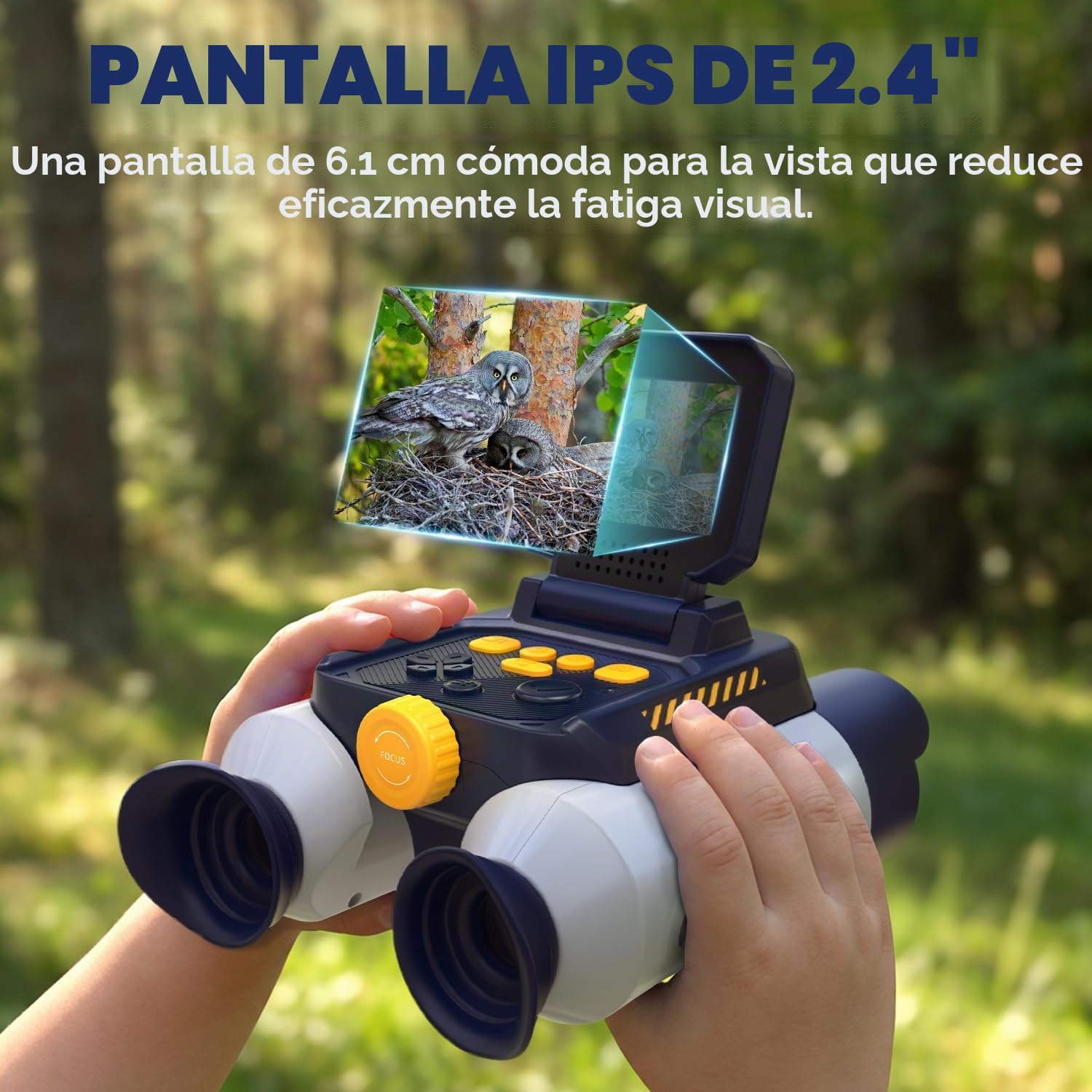 Prismáticos Infantiles,Ahalfcit 10x25 con Cámara y Visión Nocturna. Prismáticos de Juguete para Niños, Aptos para Niños a Partir de 4 años, para Observación de Aves, Acampadas y Senderismo - Blanco