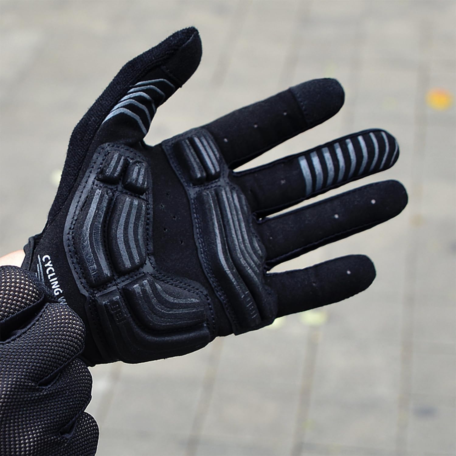 NUCKILY Guantes de ciclismo para hombre con pantalla táctil, forro polar térmico grueso, unisex, para deportes de invierno, bicicleta de montaña, antideslizantes, para pantalla táctil, guantes de MTB,