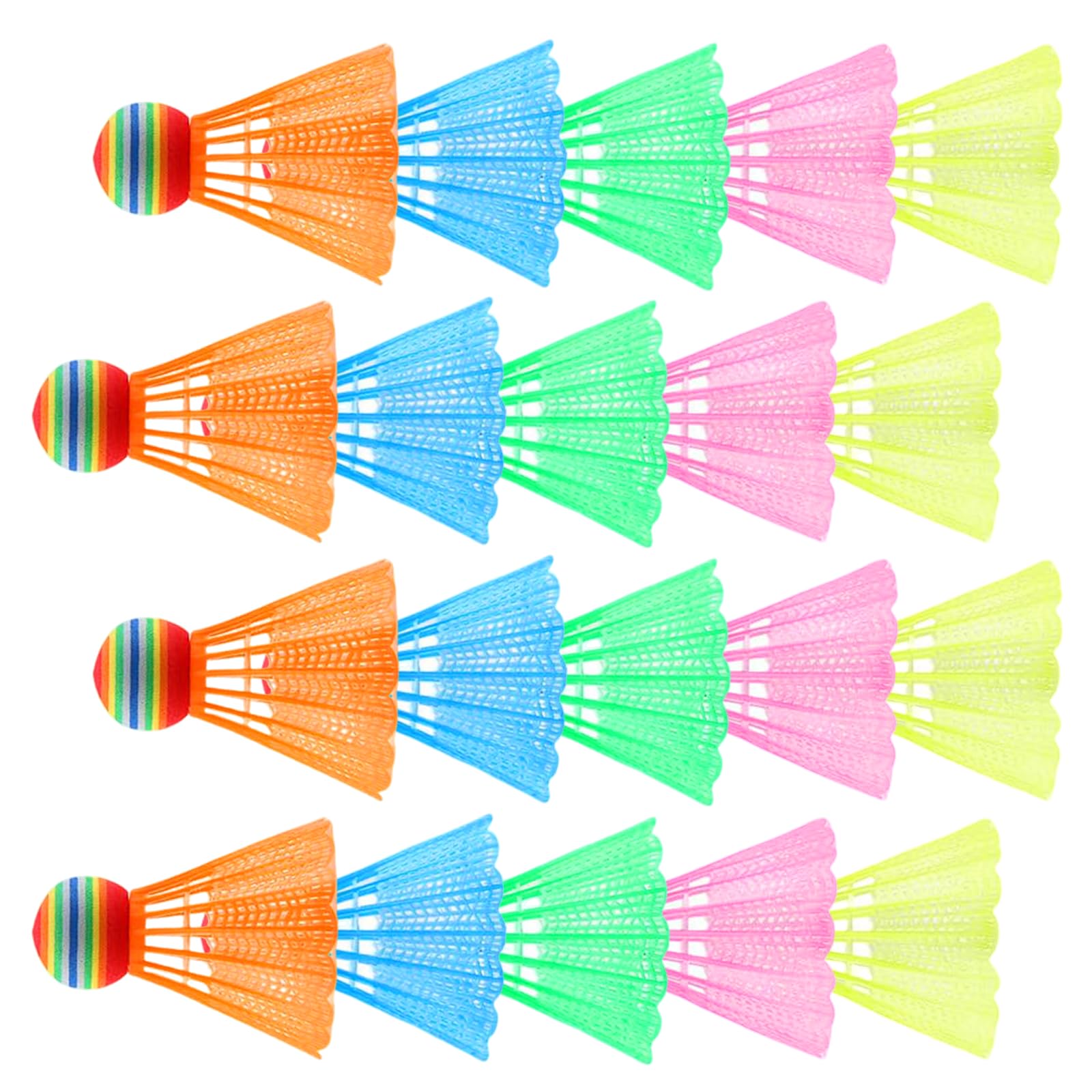 CATELL 20 Piezas Volantes de Bádminton, Plástico Coloridos para Exteriores e Interiores