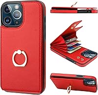 Vista 15 de Folosu Funda compatible con iPhone 13 Pro Max con soporte para tarjetas, rotación de 360°, soporte de anillo de dedo con función atril, protección