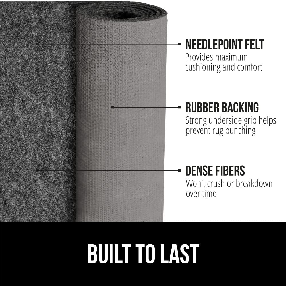 Gorilla Grip Felt and Natural Rubber Rug Pad, 1/8” Thick, 2x8 FT Protective Padding for Under Area Rugs, Cushioned Gripper Pads for Carpet, Runners, Hardwood Floors Protection, Slip Skid Resistant