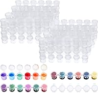 Vista 1 de Zonon 80 tiras de 480 macetas vacías de pintura para almacenamiento de tiras con tapa, macetas transparentes para aulas, escuelas, suministros