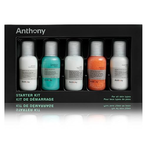 Anthony Kit de iniciación, 5 unidades, limpiador facial glicólico, exfoliante facial, hidratante facial multiusos, lavado de cabello y cuerpo, crema Anthony Kit de iniciación, 5 unidades, limpiador facial glicólico, exfoliante facial, hidratante facial multiusos, lavado de cabello y cuerpo, crema