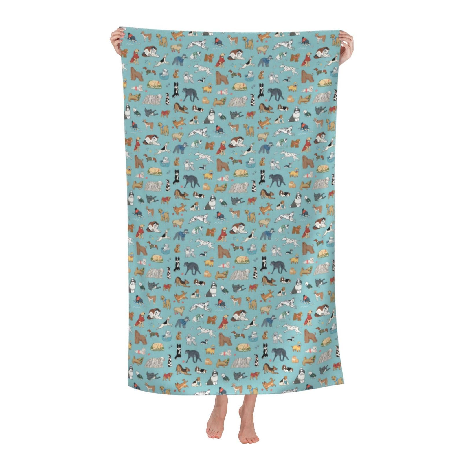 Cbaaghh Dogs Print Adult Beach Towels,Beach & Pool Towel,Beach Towels,Towels For Camping