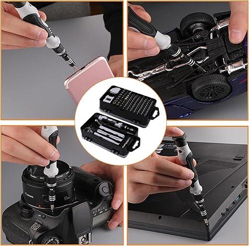 Miniatura 2 de DIQQHI - Juego de destornilladores de precisión mejorados, kit de herramientas de reparación magnética 117 en 1 para tableta, serie iPhone,