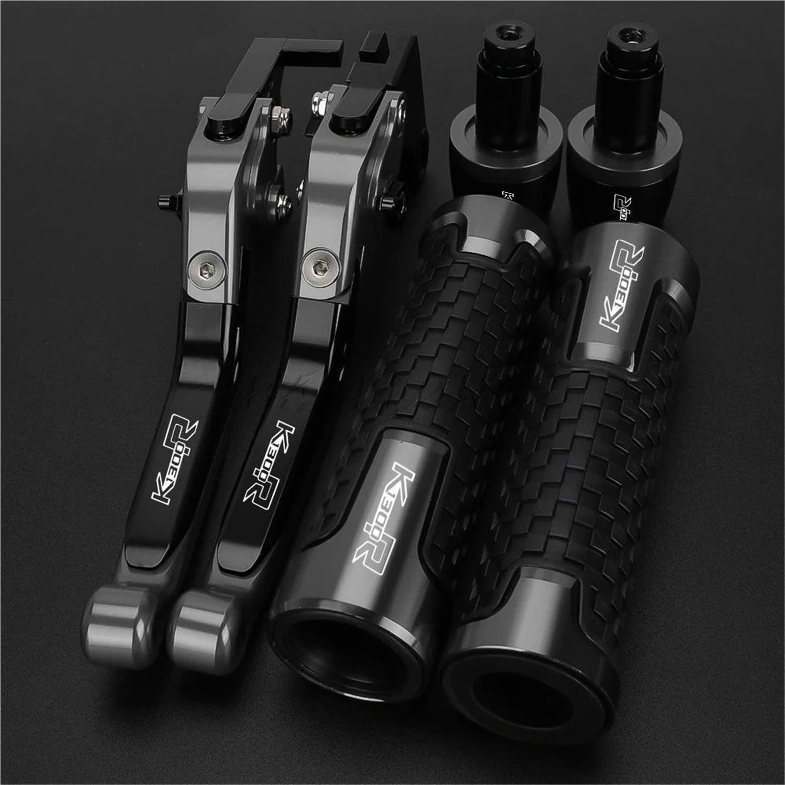 Leviers frein et embrayage BMW K1300R 2009-2015 avec poignées et embouts de guidon noirs