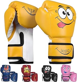 Guantes de boxeo para niños y jóvenes, 4-6 oz, negro