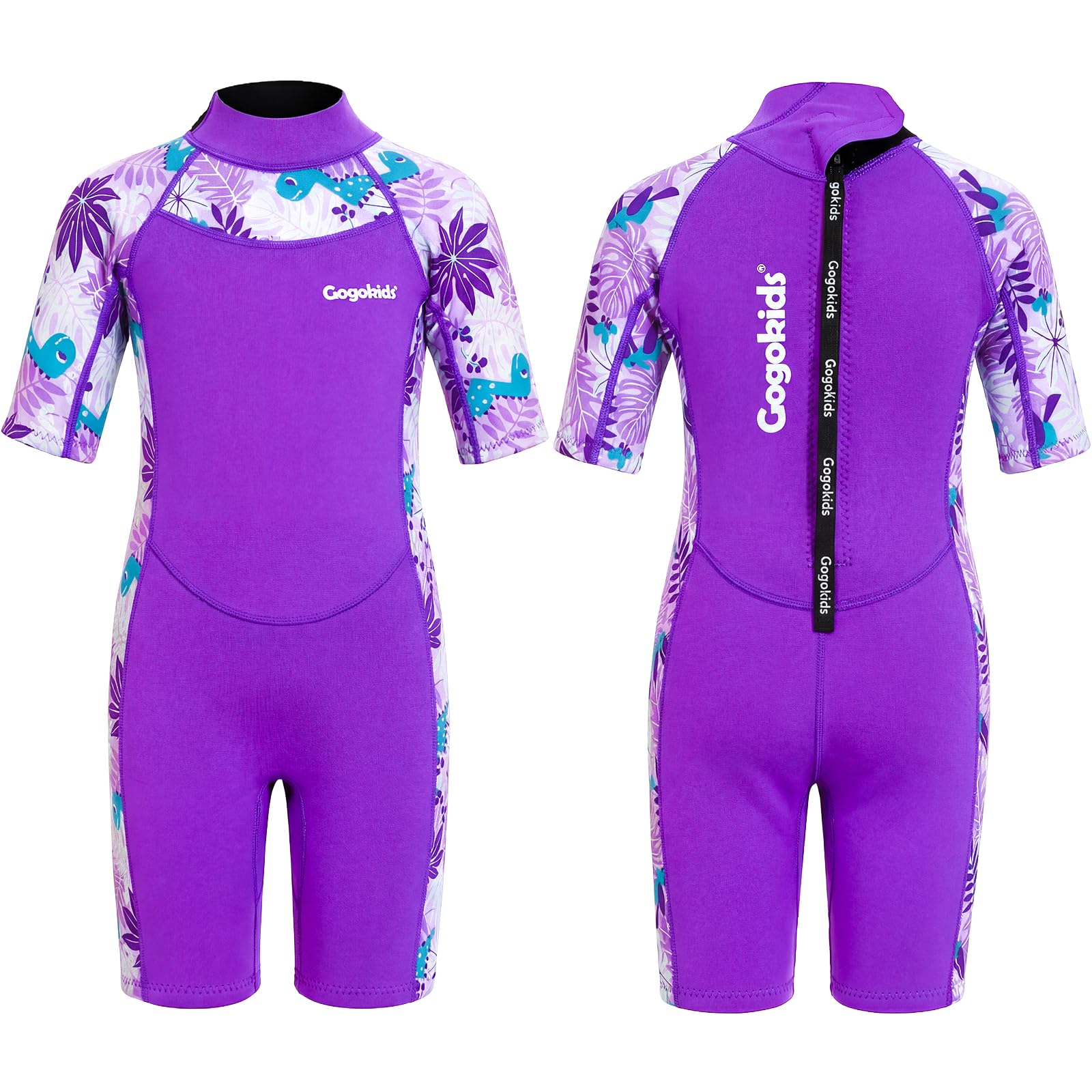 Gogokids Kids Shorty Wetsuit, 2mm SCR Lightweight Neoprene for Toddlers, Back Zip Children’s Short Wet Suit for Comfort & Warmth, Swimming, Snorkelling & Surfing, Ages 2–8 Boys Girls