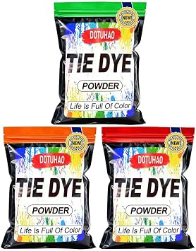 Tie Dye Powder Kit, 3 Colors - Red, Orange, Green Clothing Dye, Fabric Color Dye, Permanent & Washfast Powder Tie Dyes, Creative Dyes for Clothes3 Colors, 2 OZ
