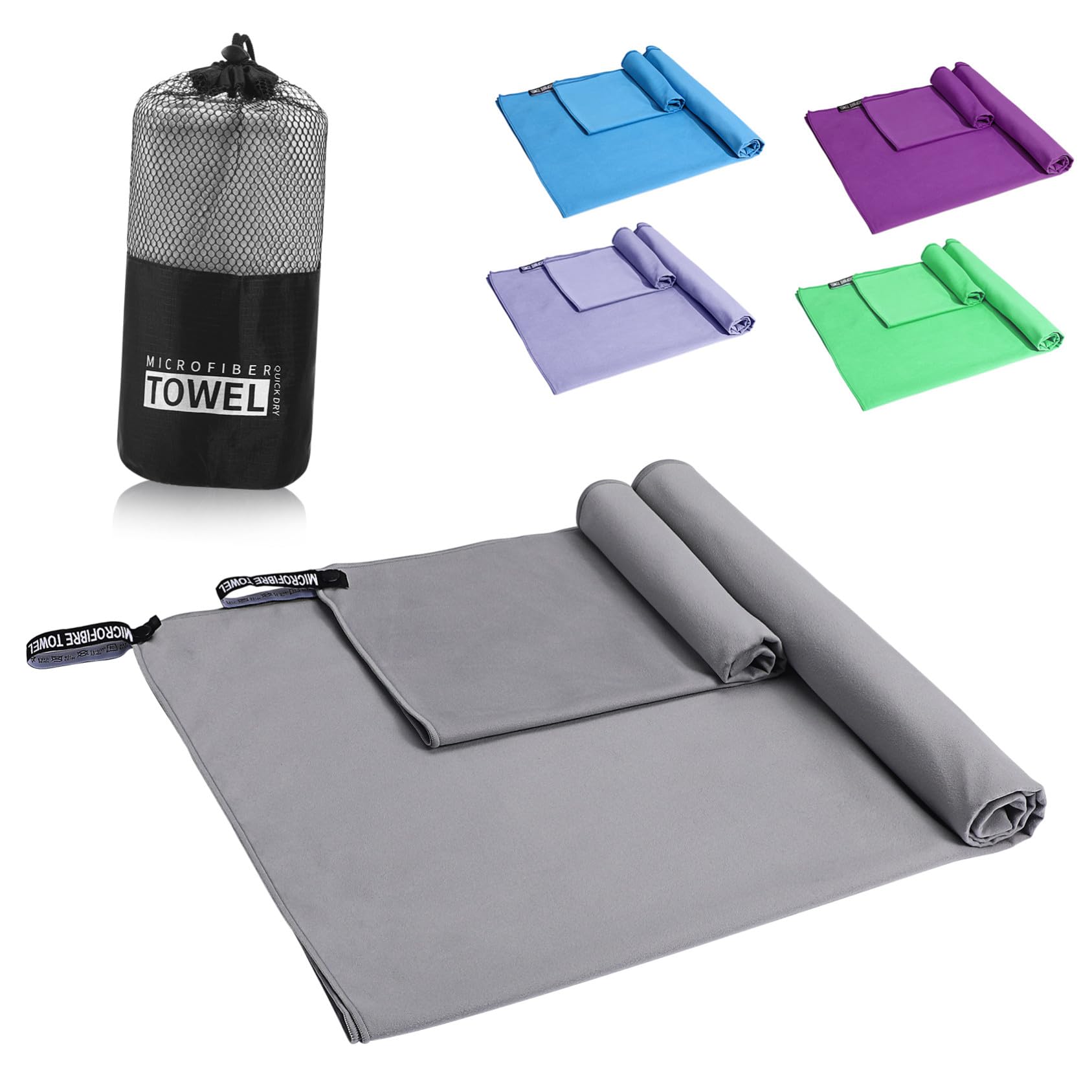 Serviette de plage microfibre drap de bain léger pour vos voyages au soleil et la piscine