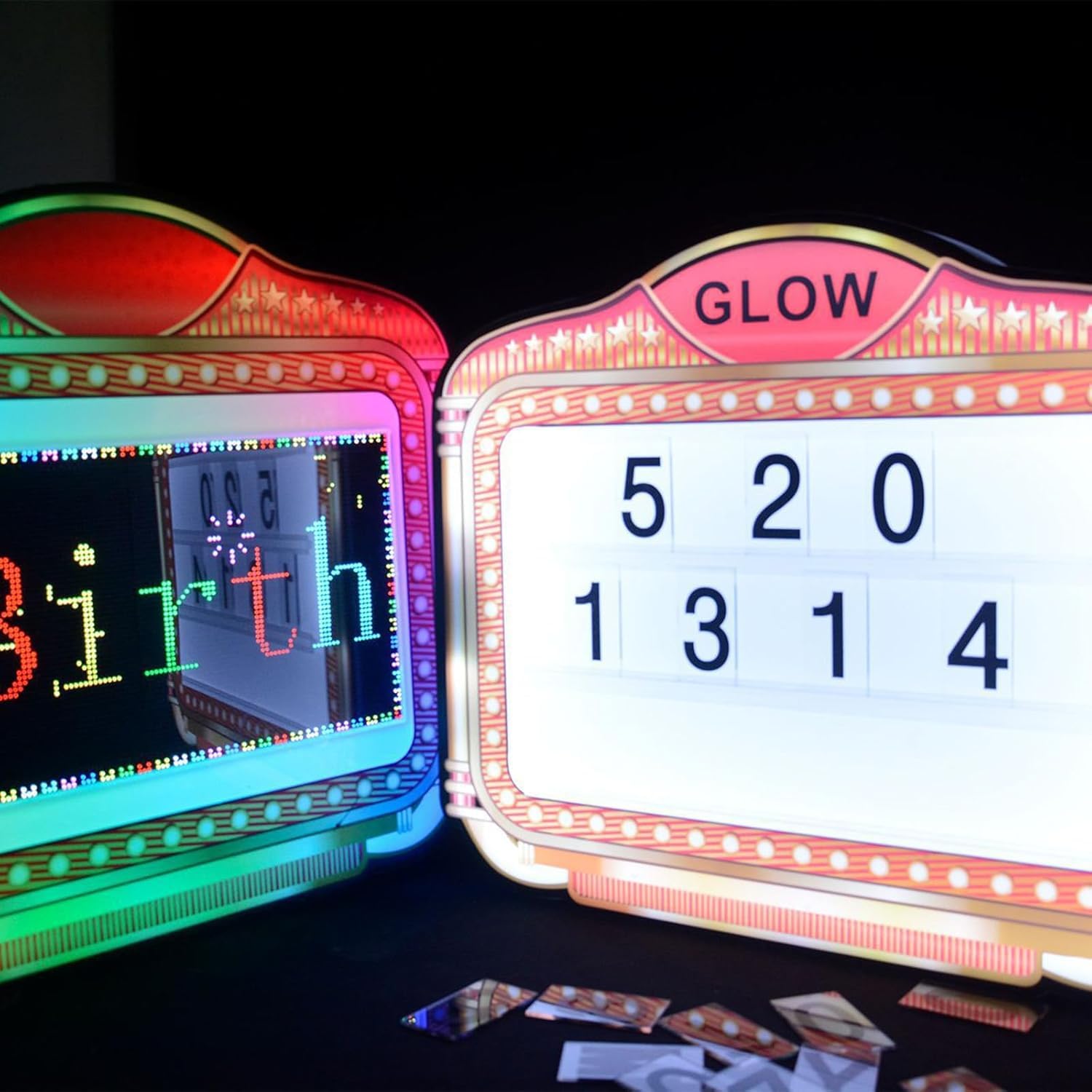 Bottle Service Sign LED Presenter z wymiennymi literami i cyframi, ładowalna akrylowa tablica ogłoszeń, kolorowe światło