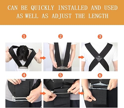 Vista 11 de Correas móviles, correas de elevación y movimiento para 2 personas, correas de elevación para 2 vehículos, correa móvil de hombro para levantar