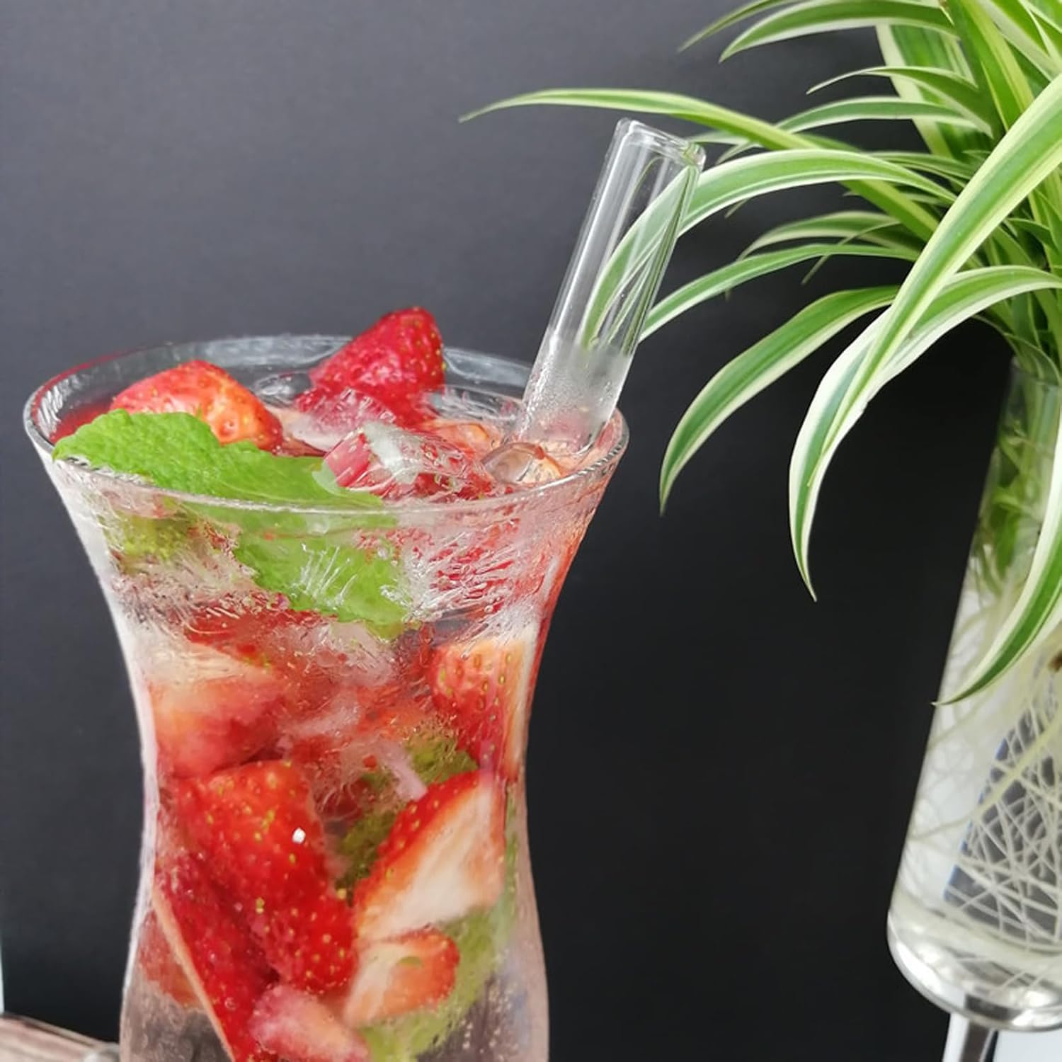 6 stuks glazen rietjes, herbruikbare glazen rietjes, gebogen glazen rietjes met reinigingsborstels voor sappen, cocktails, smoothies, koffie, melk (bloem 6 stuks glazen rietjes, herbruikbare glazen rietjes, gebogen glazen rietjes met reinigingsborstels voor sappen, cocktails, smoothies, koffie, melk (bloem