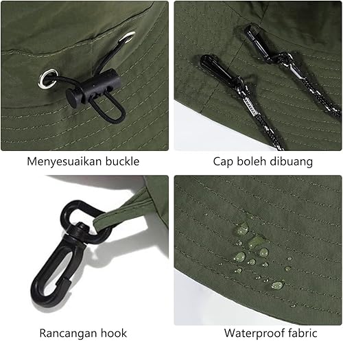 Miniatura 6 de XYIYI Sombrero de sol para hombre, sombrero de pescador de ala ancha, sombreros de pesca para mujer, sombrero Boonie